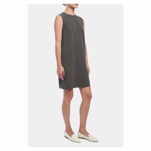THEORY • Column Shift Dress in Green Slate